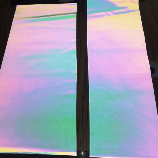 Новая цветная радужная светоотражающая нейлоновая ткань, переливающаяся ткань для модной одежды или курток.